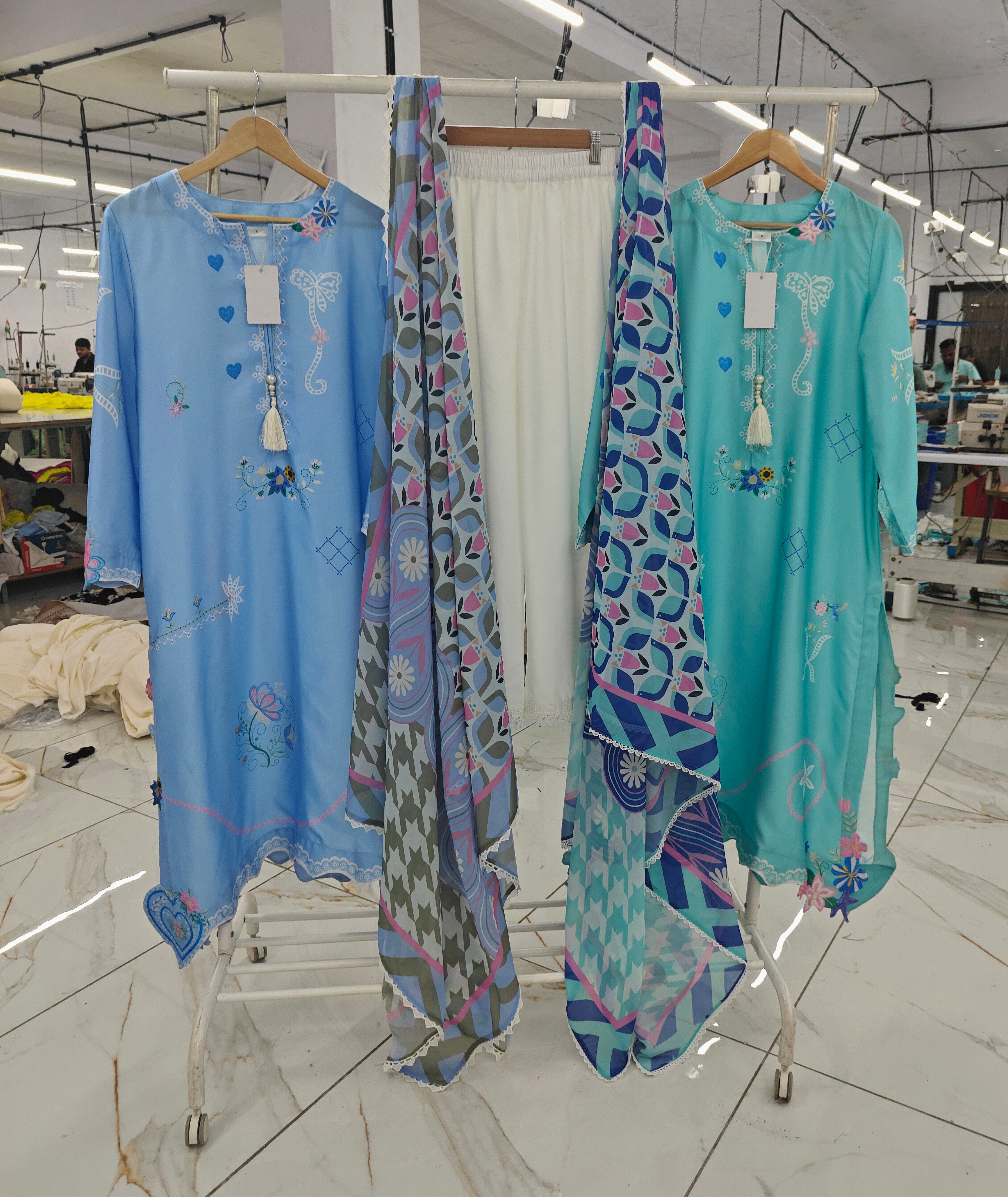 Sage Mist Atelier Modest Co-Ord Set With Scarf