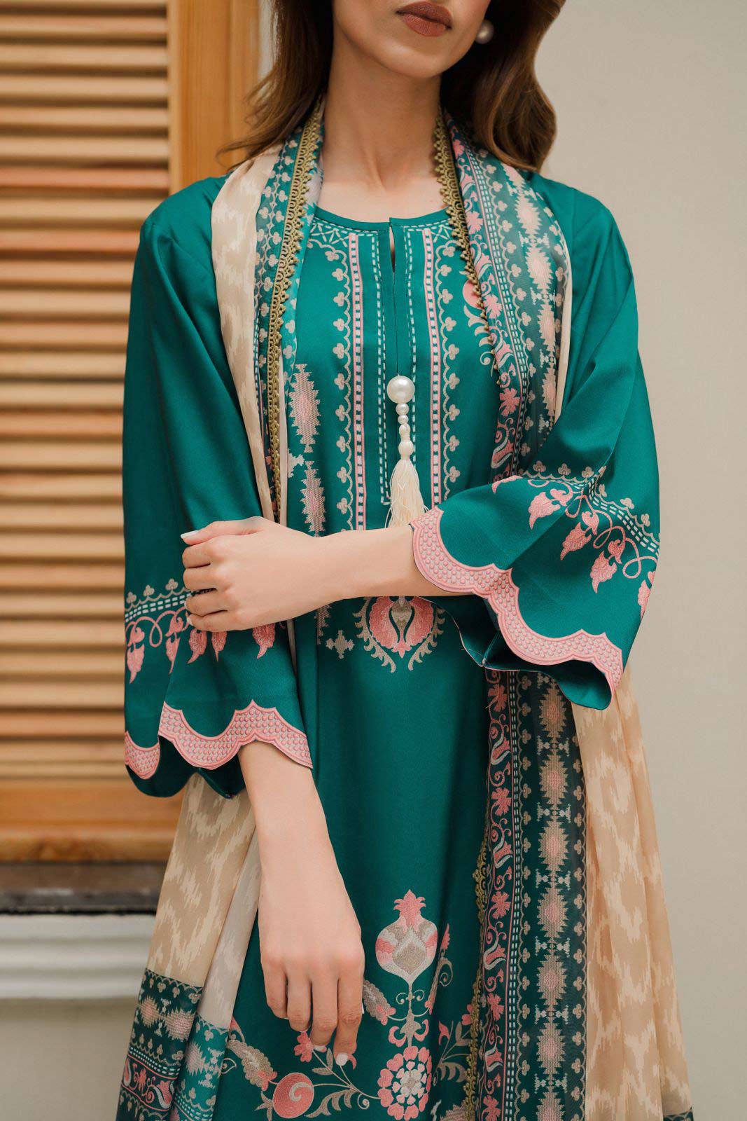 patchwork print modest coord set
