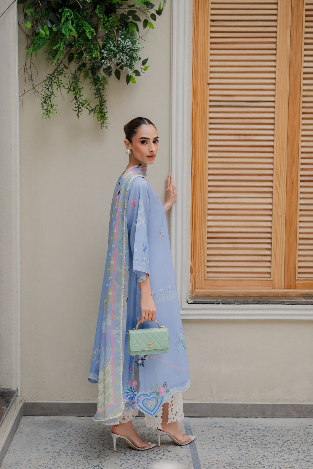 Sage Mist Atelier Modest Co-Ord Set With Scarf