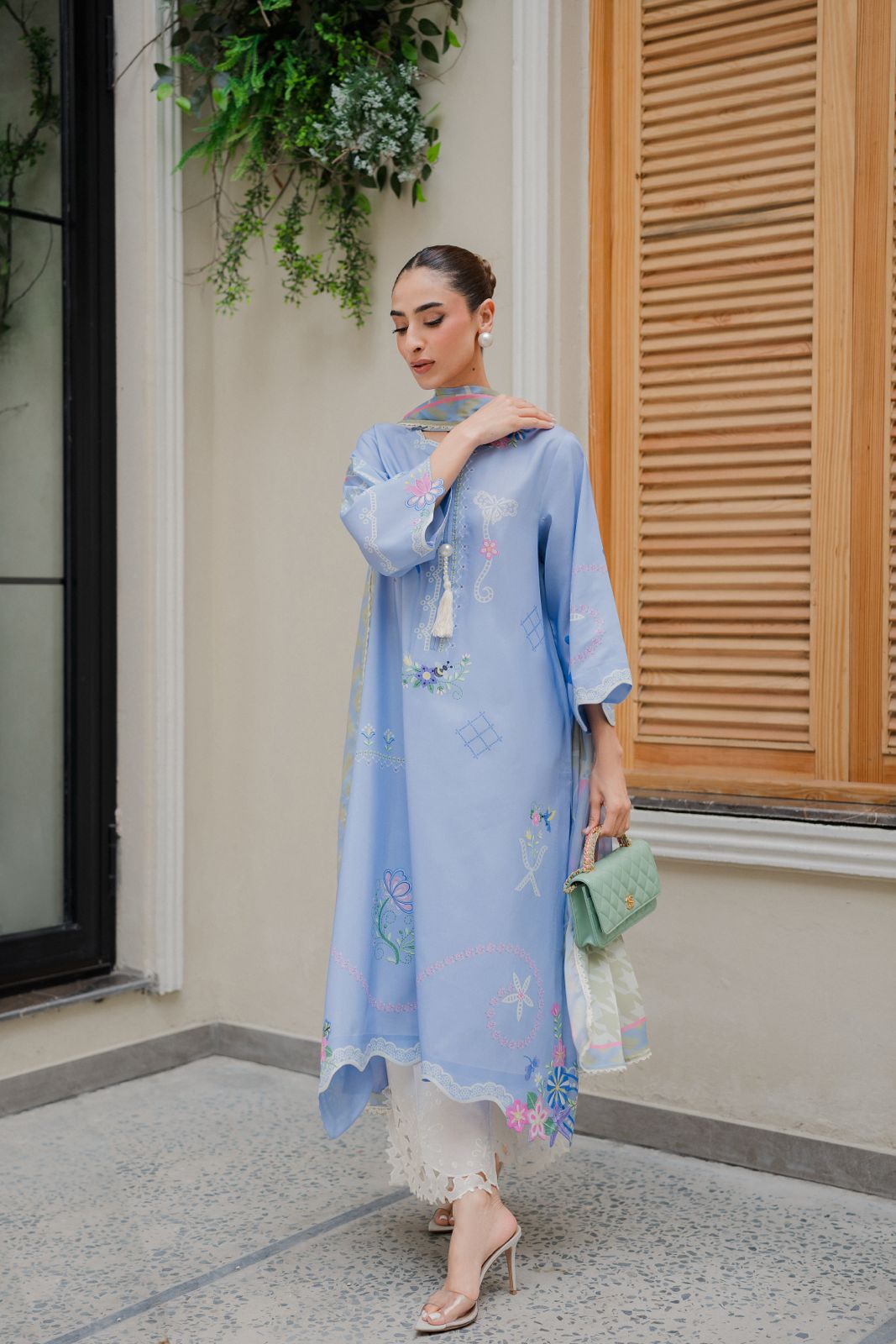 Sage Mist Atelier Modest Co-Ord Set With Scarf