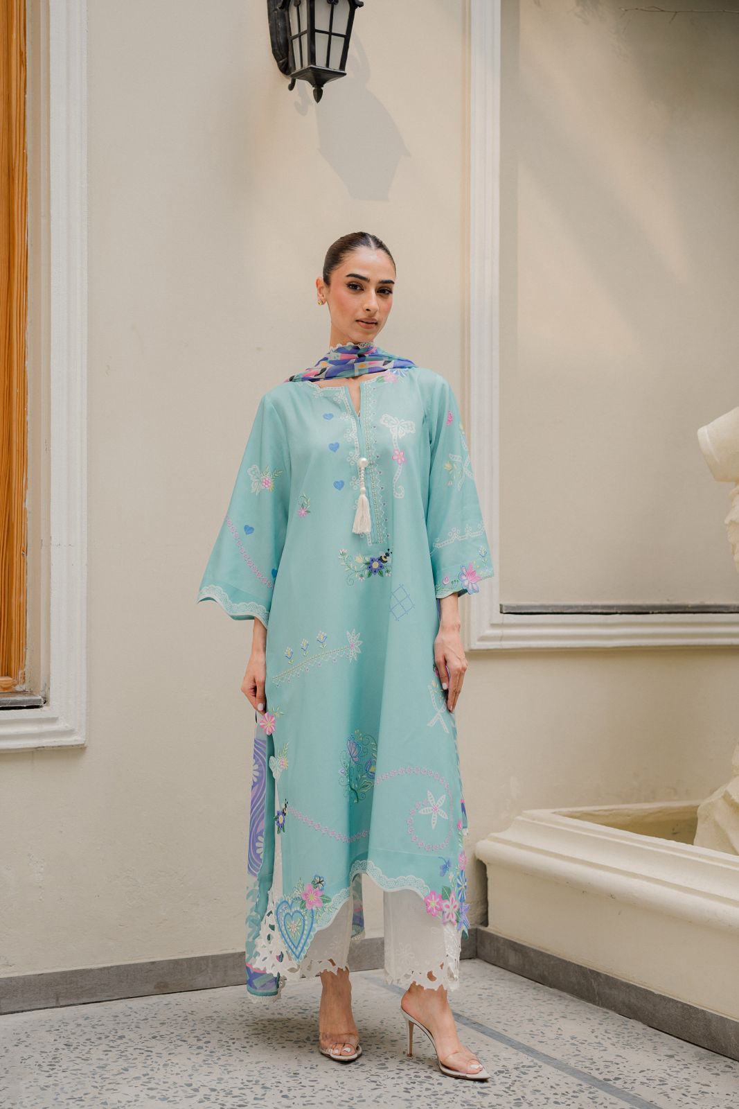 Sage Mist Atelier Modest Co-Ord Set With Scarf