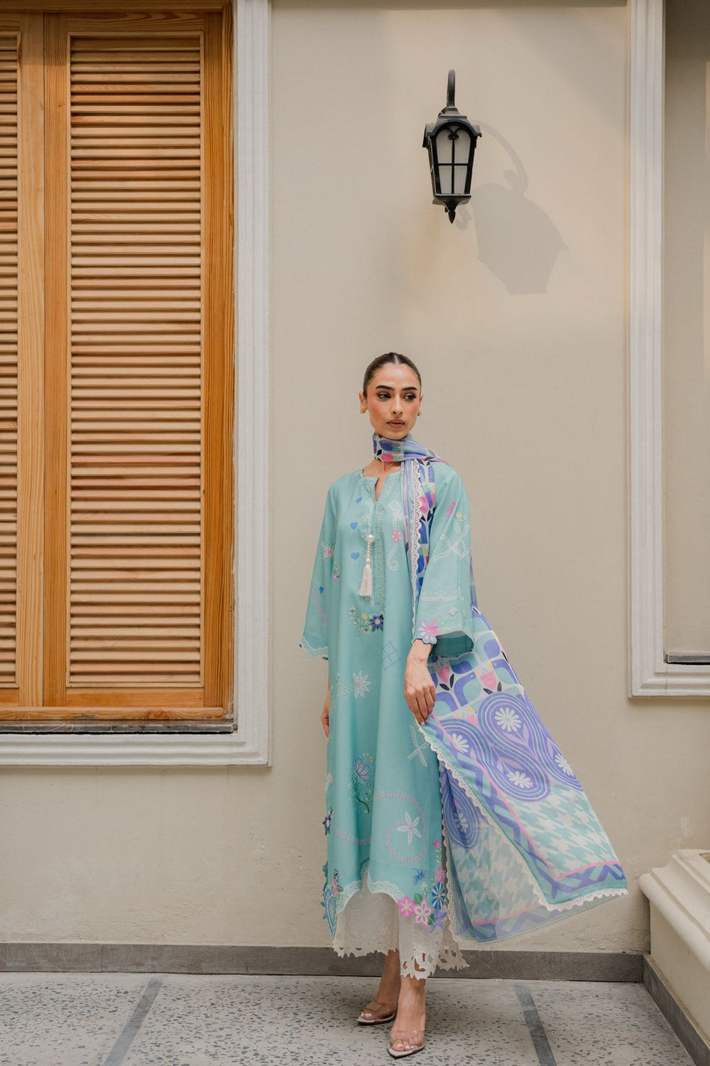 Sage Mist Atelier Modest Co-Ord Set With Scarf
