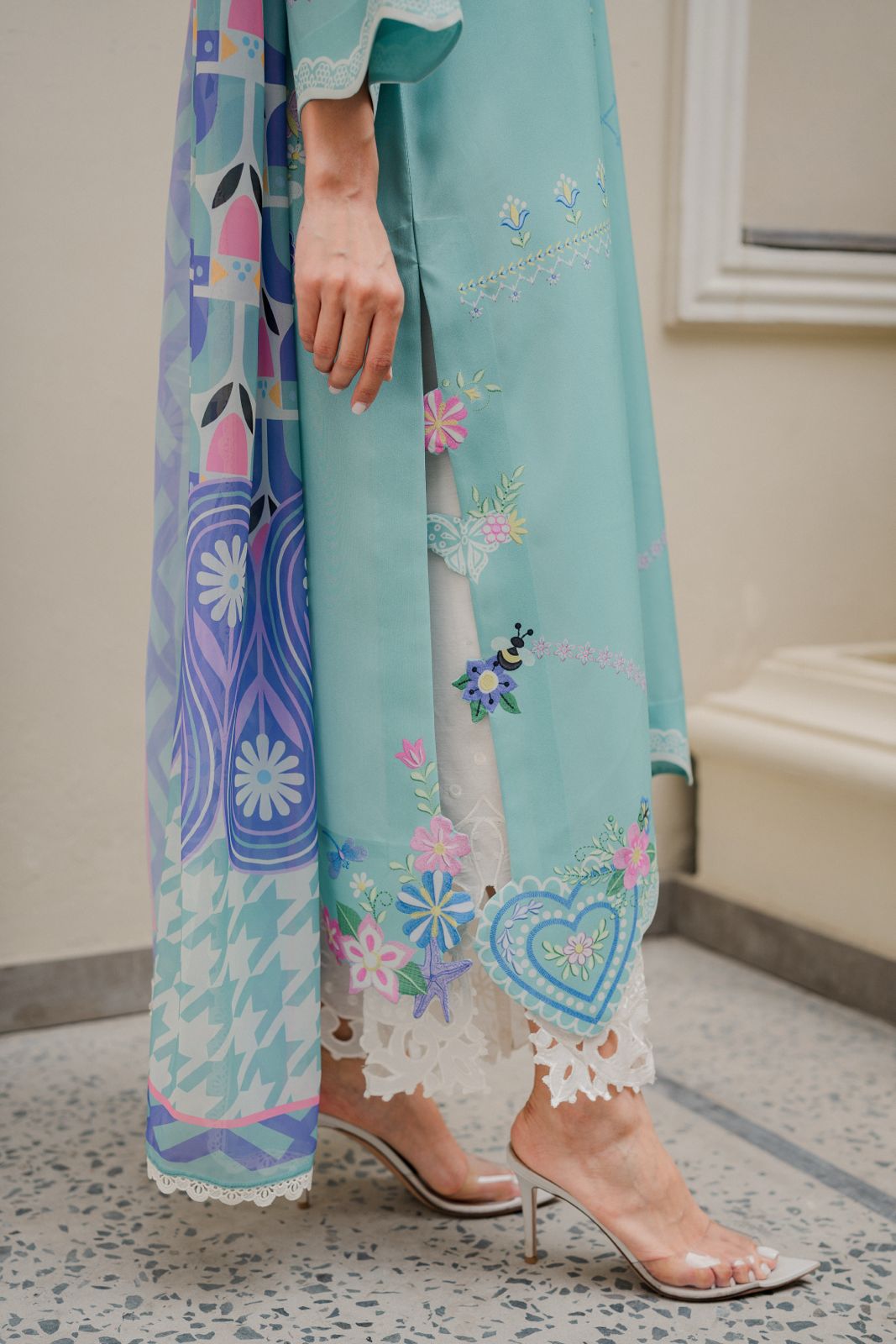 Sage Mist Atelier Modest Co-Ord Set With Scarf