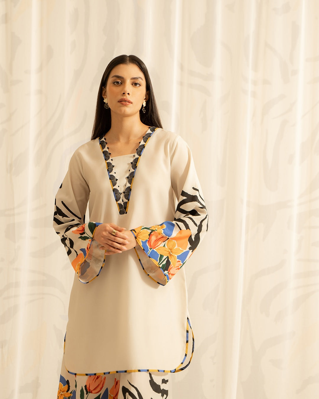 floral moss crepe modest coord set
