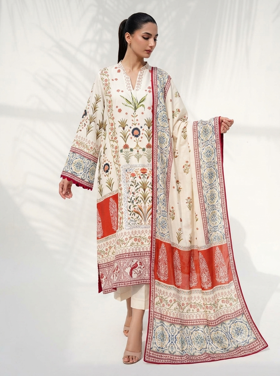 Satin Solstice three-piece modest outfit with chiffon scarf