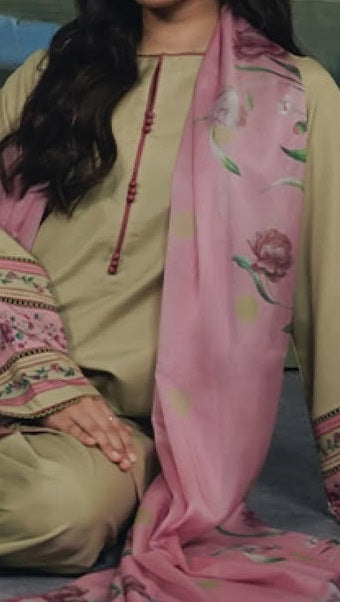 elegant sand beige kurta set with dupatta