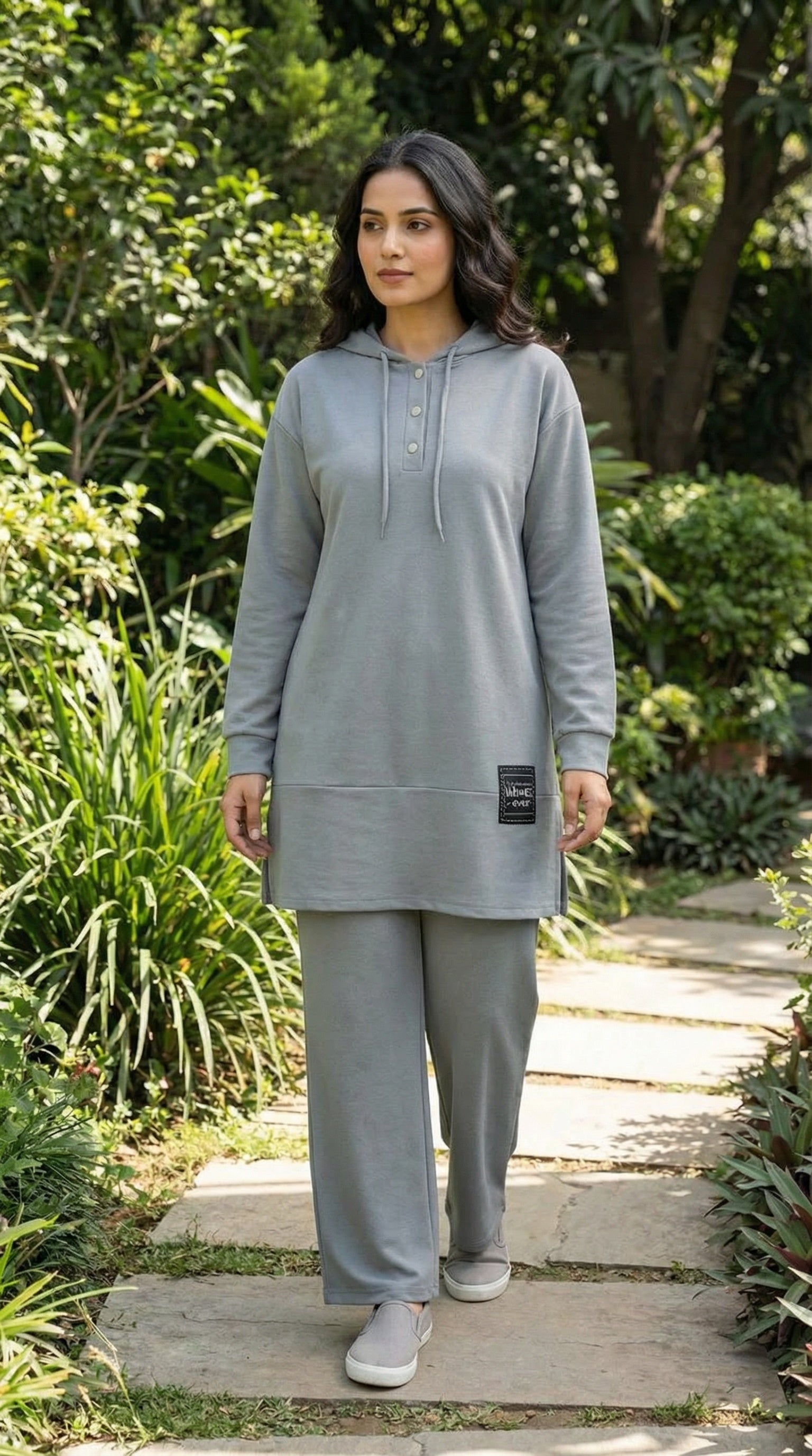 Steel Grey Everyday Modest Hoodie Co-Ord Set