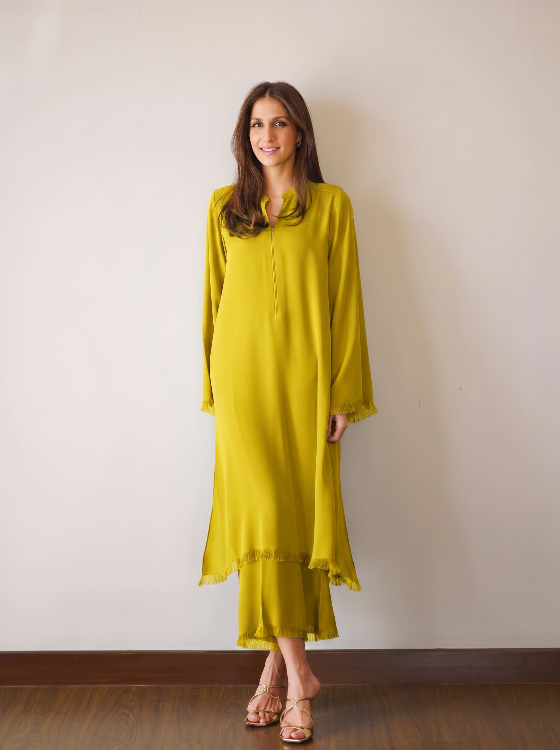 bright colour modest outfit