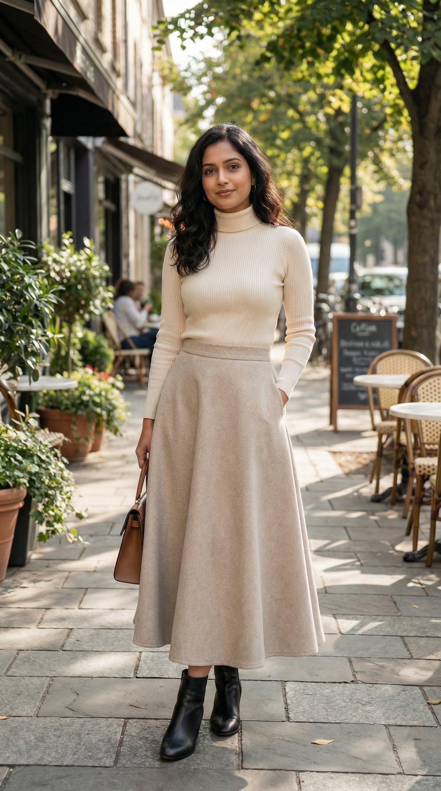 Zippered Cashmere Bell Modest Skirt