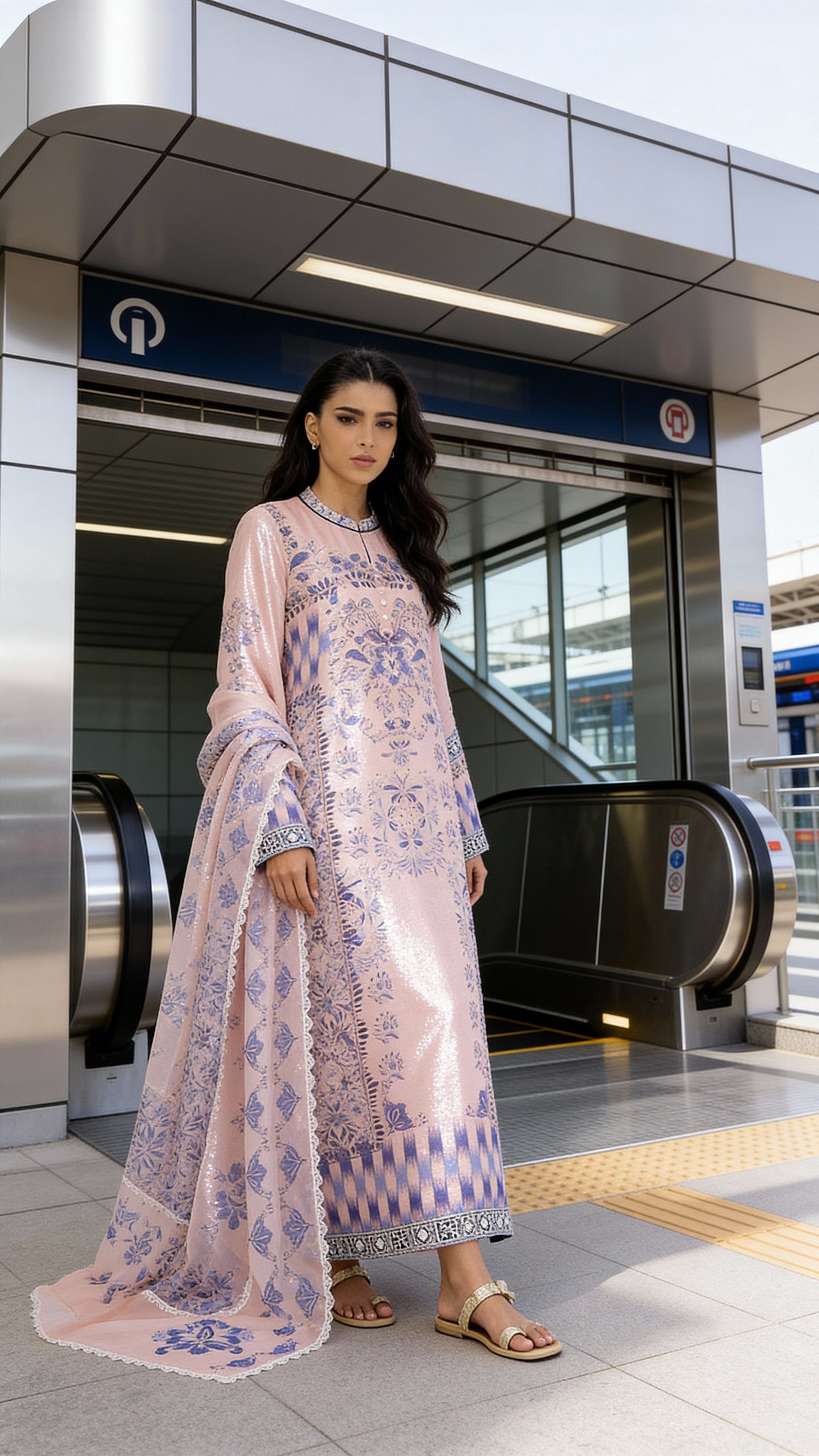 embroidered dupatta pastel modest wear