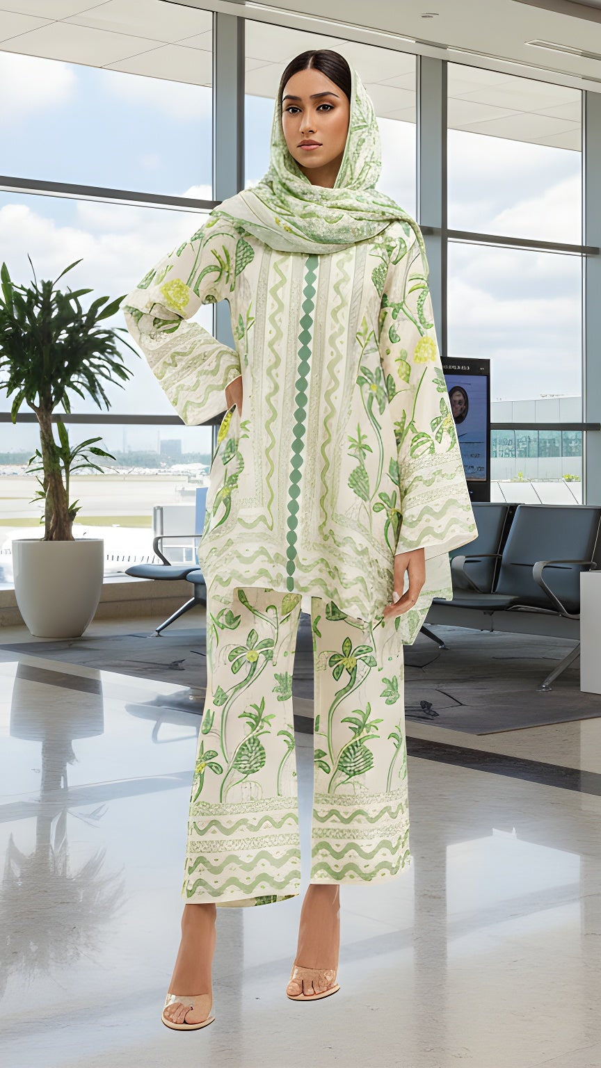 mono geo modest printed co ord set women