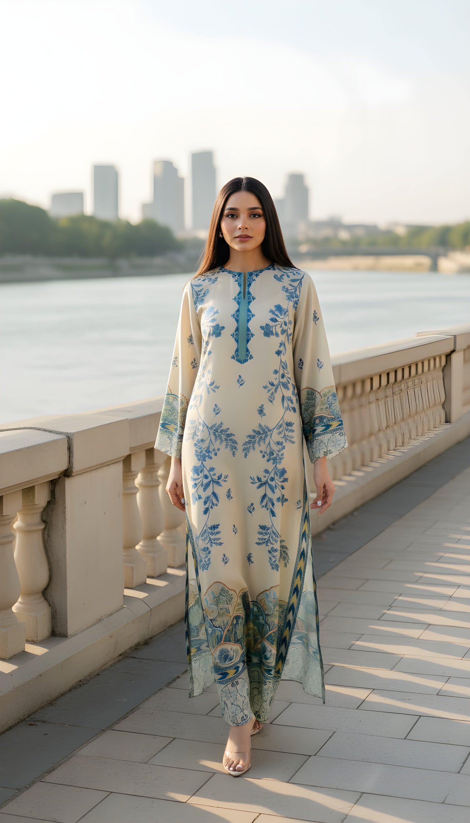 elegant modest kaftan pants set for women