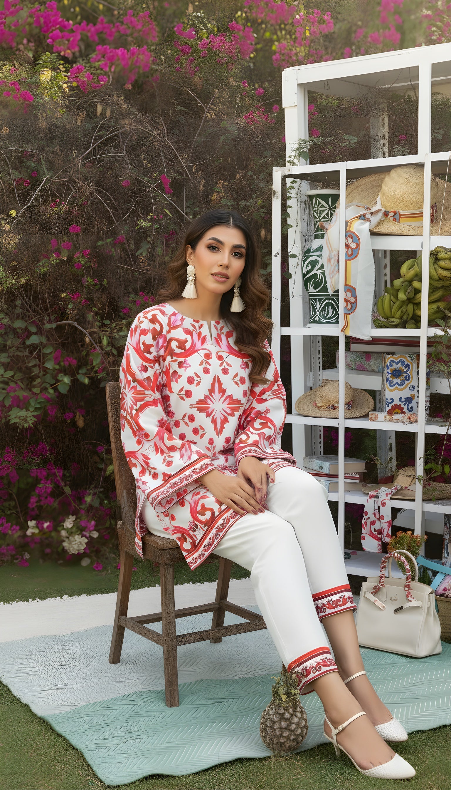 modest floral printed kurta set