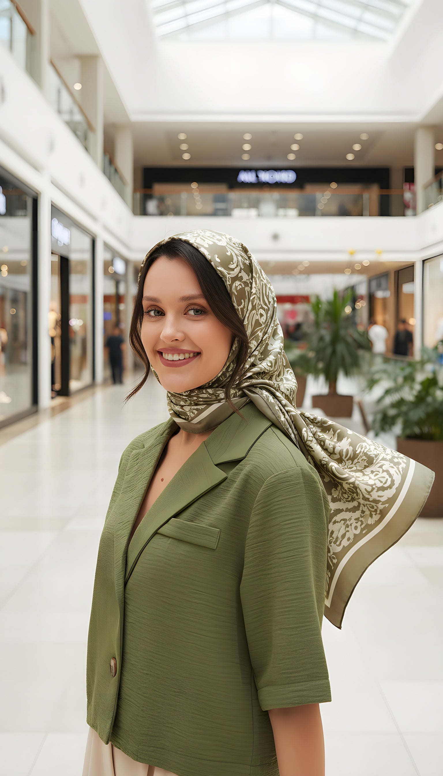 Khaki Linen Modest Crop Shacket