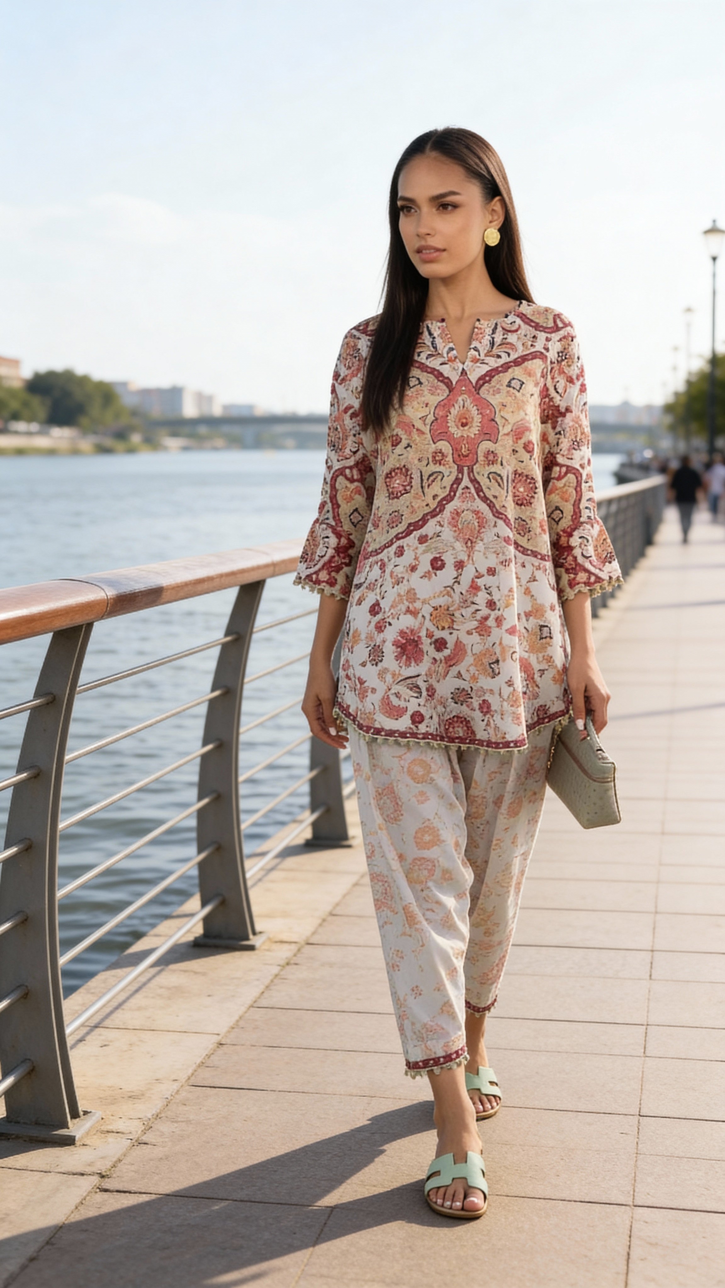 premium printed modest outfit women