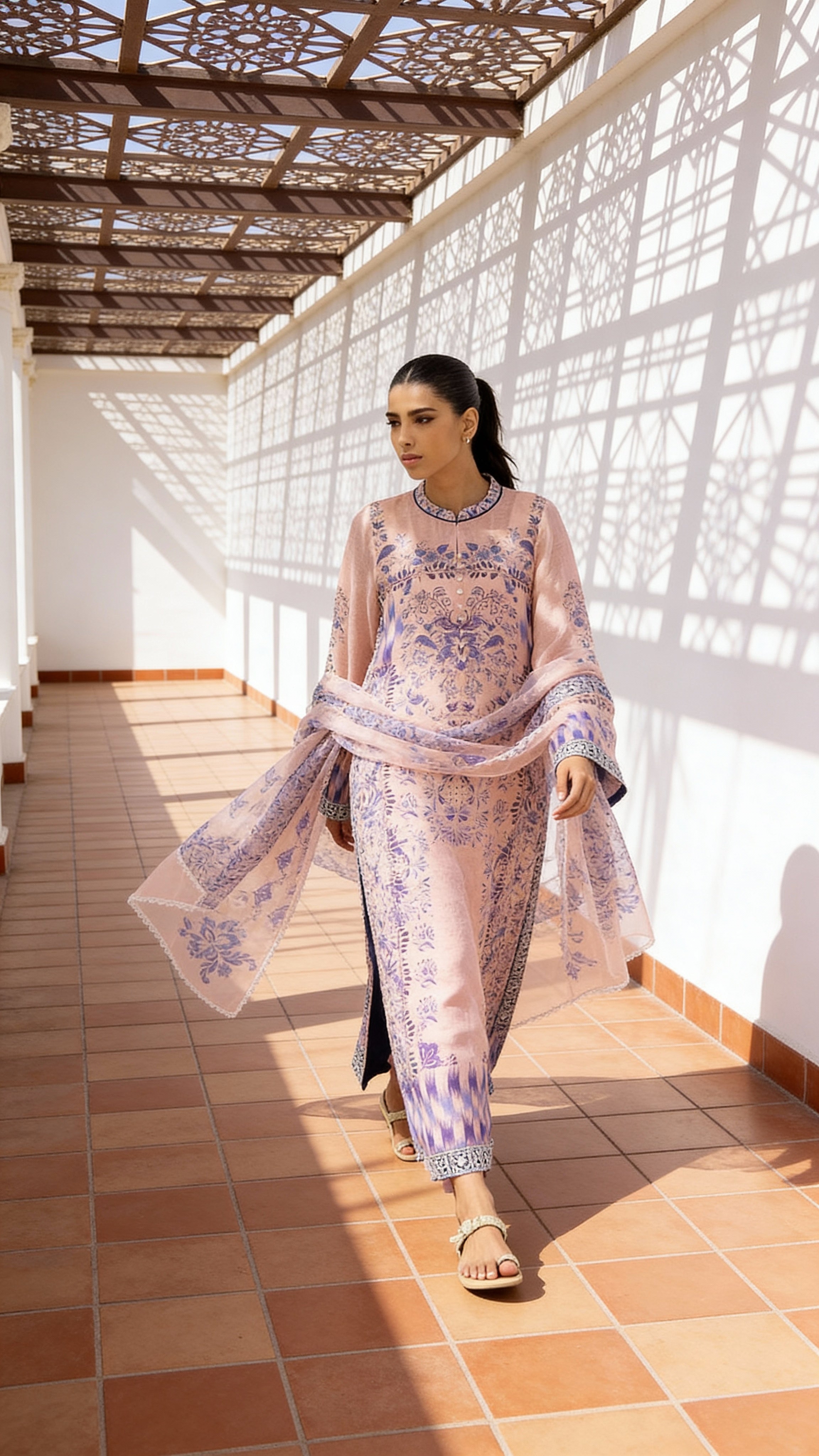 elegant pastel modest 3 piece set women