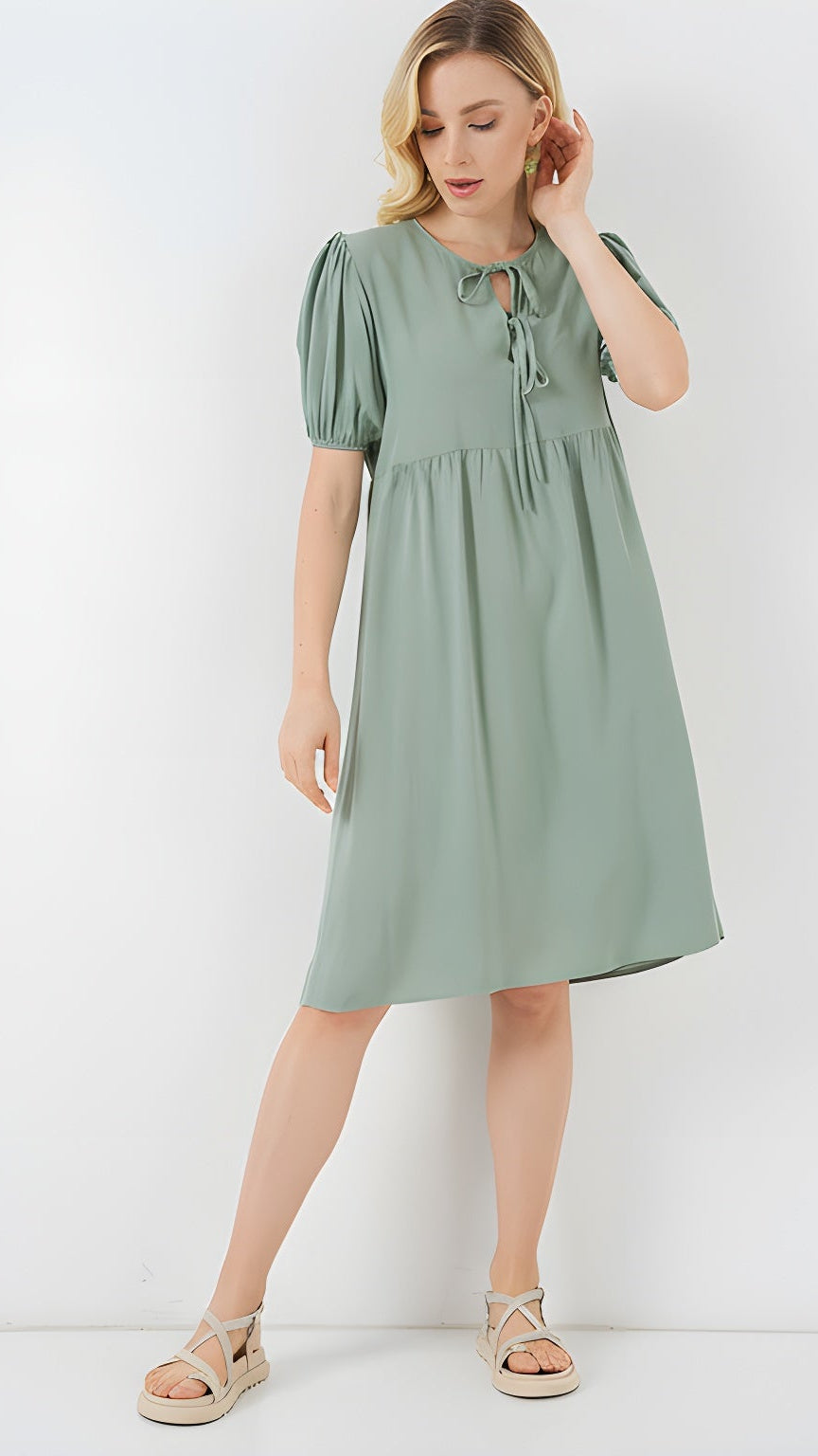 modest green shift dress haya and kalos