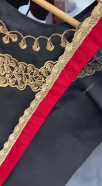 embroidered roman silk outfit