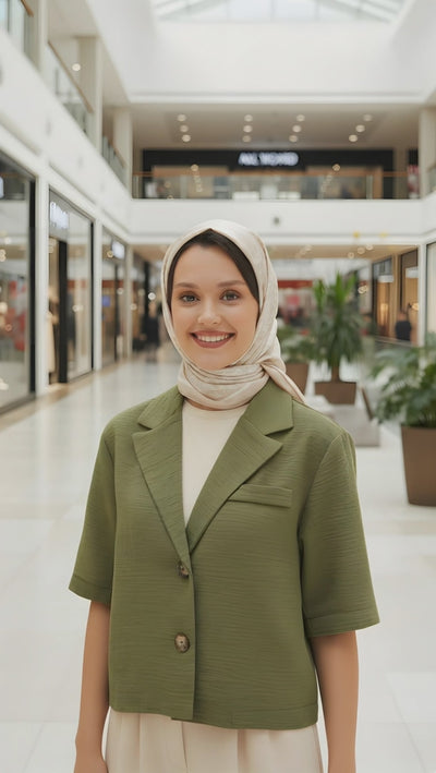 boxy crop linen jacket haya and kalos