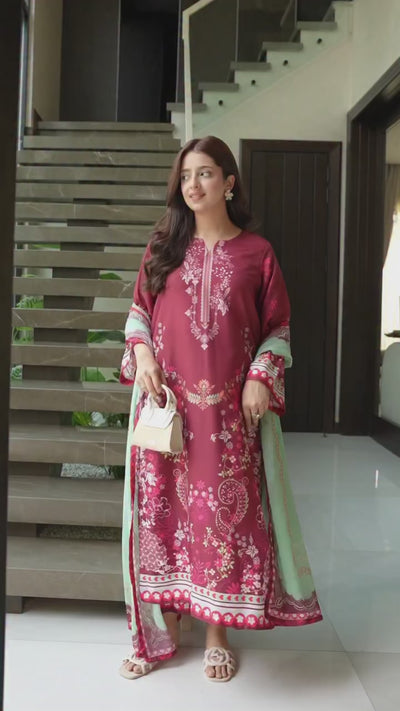 muslin blend printed modest wear