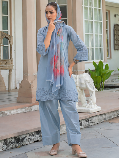 powder blue farshi set women
