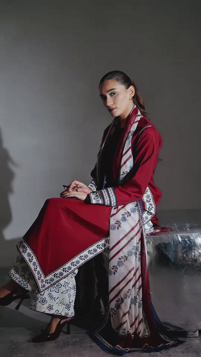 straight cut modest kurta with tassel neckline