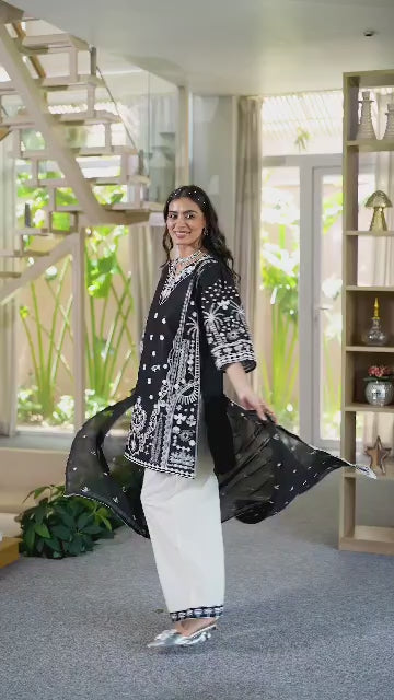 modest cotton shalwar suit with dupatta