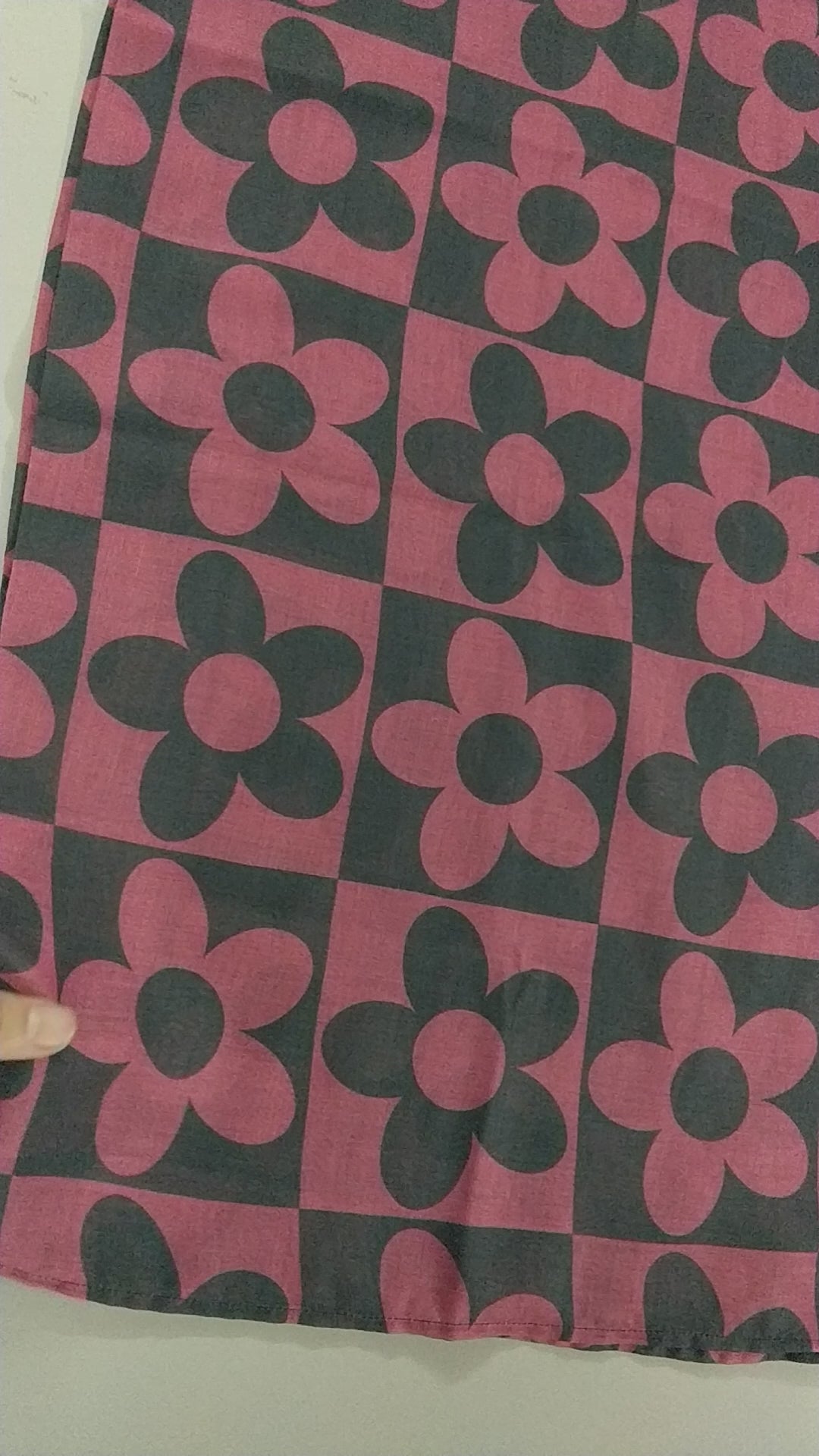 Berry Noir Bloom Modest Cotton Voil Hijab