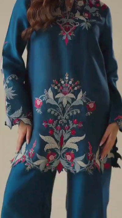 french crepe embroidered modest outfit women