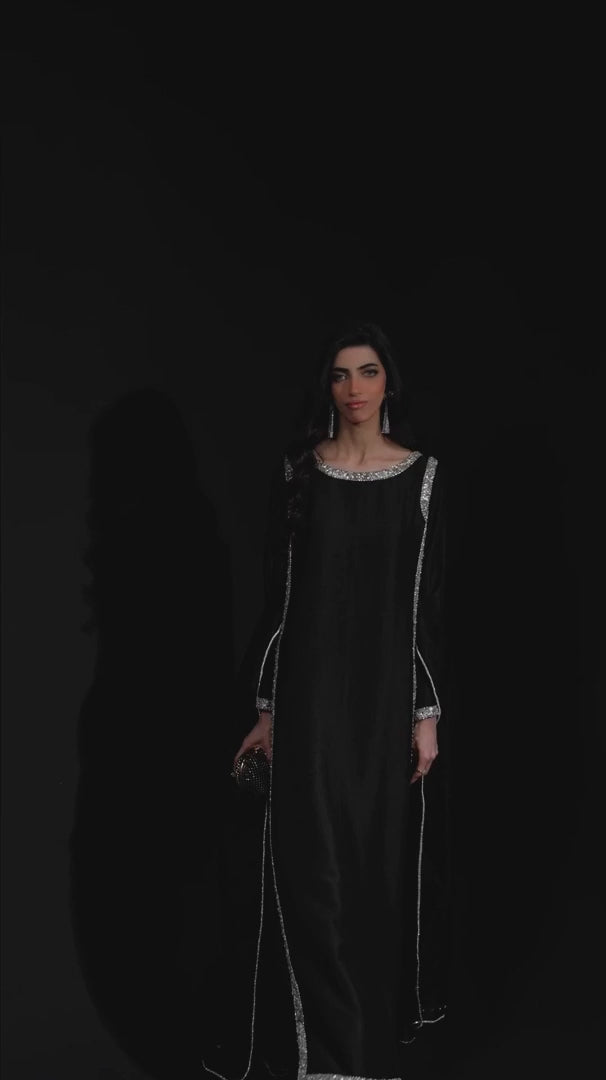 luxury modest co ord set black haya kalos